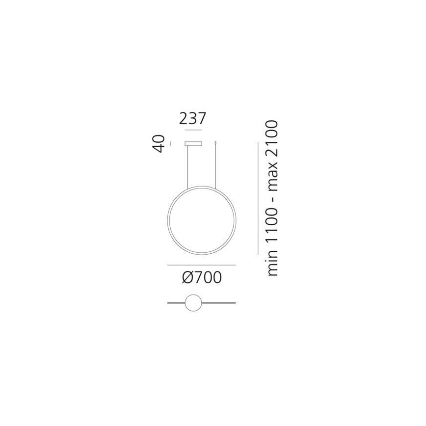 Artemide 1992060APP - LED Prigušivi luster na sajli DISCOVERY LED/40W/230V 3000K brončana