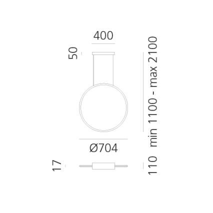 Artemide 1992230IN1APP - LED Prigušivi luster na sajli DISCOVERY LED/42W/230V 2700K crna
