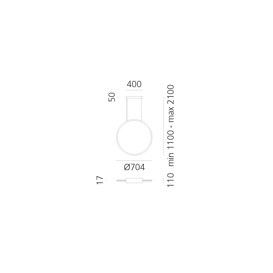 Artemide 1992230IN1APP - LED Prigušivi luster na sajli DISCOVERY LED/42W/230V 2700K crna