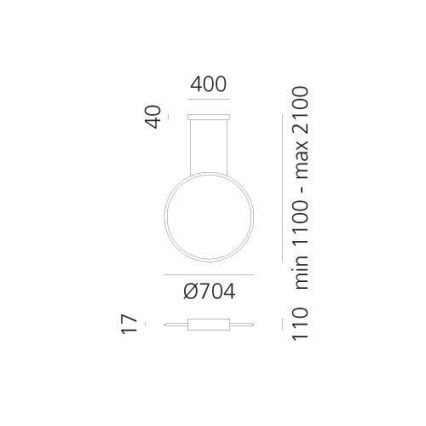 Artemide 1992360APP - LED RGBW Prigušivi luster na sajli DISCOVERY LED/42W/230V 2700-6500K brončana