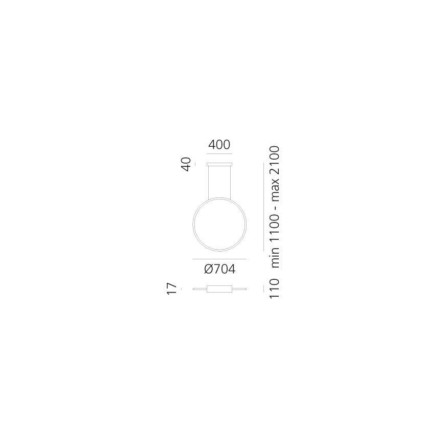 Artemide 1992360APP - LED RGBW Prigušivi luster na sajli DISCOVERY LED/42W/230V 2700-6500K brončana