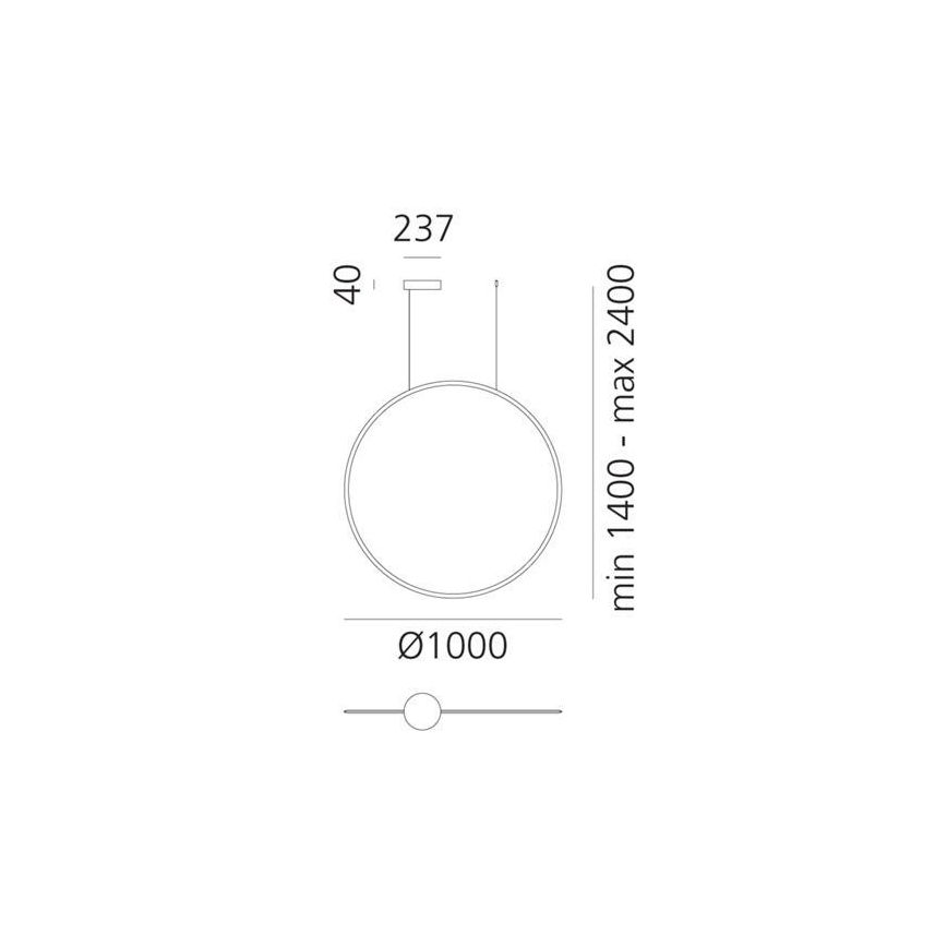 Artemide 1993060APP - LED Prigušivi luster na sajli DISCOVERY LED/60W/230V 3000K brončana