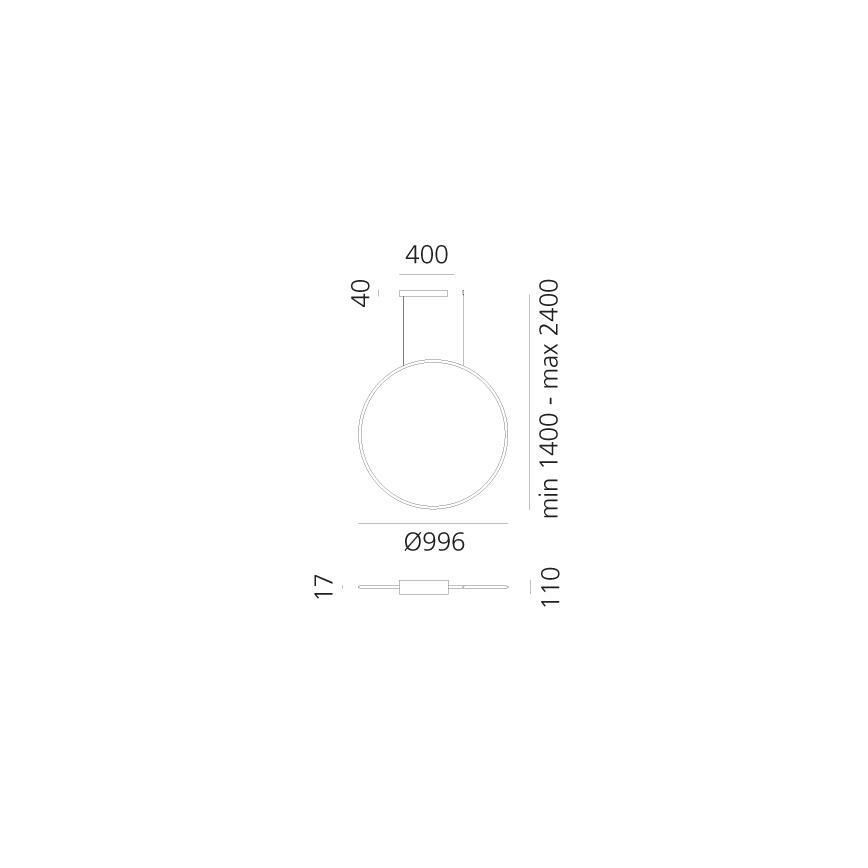 Artemide 1993360APP - LED RGBW Prigušivi luster na sajli DISCOVERY LED/59W/230V 2700-6500K brončana