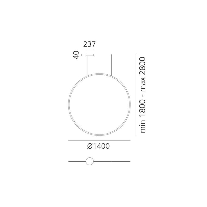 Artemide 1994030APP - LED Prigušivi luster na sajli DISCOVERY LED/80W/230V 3000K crna