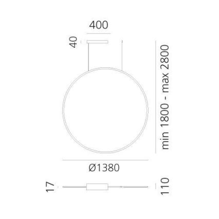 Artemide 1994260APP - LED Prigušivi luster na sajli DISCOVERY LED/84W/230V 2700-6500K brončana