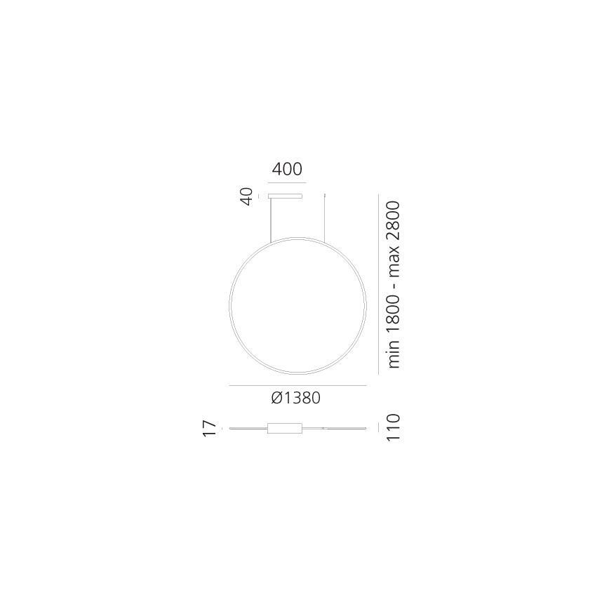 Artemide 1994260APP - LED Prigušivi luster na sajli DISCOVERY LED/84W/230V 2700-6500K brončana