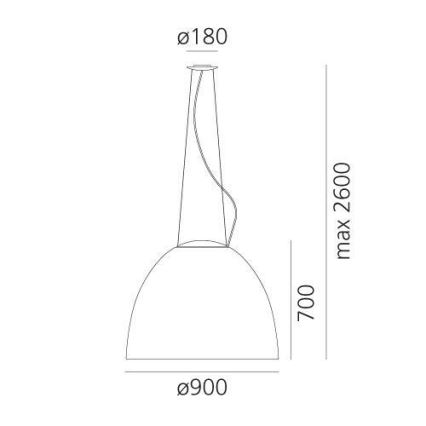 Artemide A243200 - LED Prigušivi luster na sajli NUR LED/80W/230V 3000K pr. 90 cm antracit