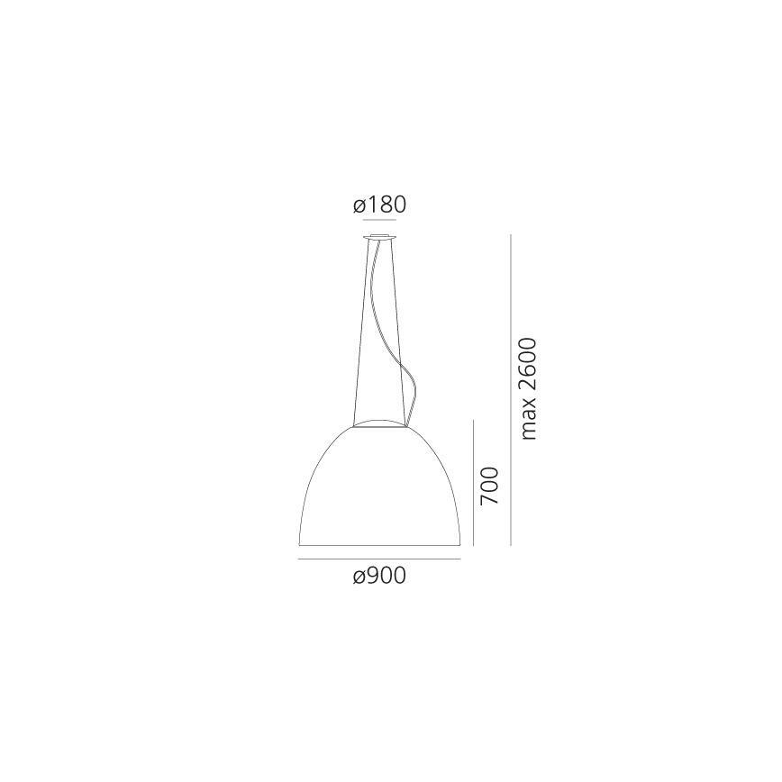 Artemide A243200 - LED Prigušivi luster na sajli NUR LED/80W/230V 3000K pr. 90 cm antracit