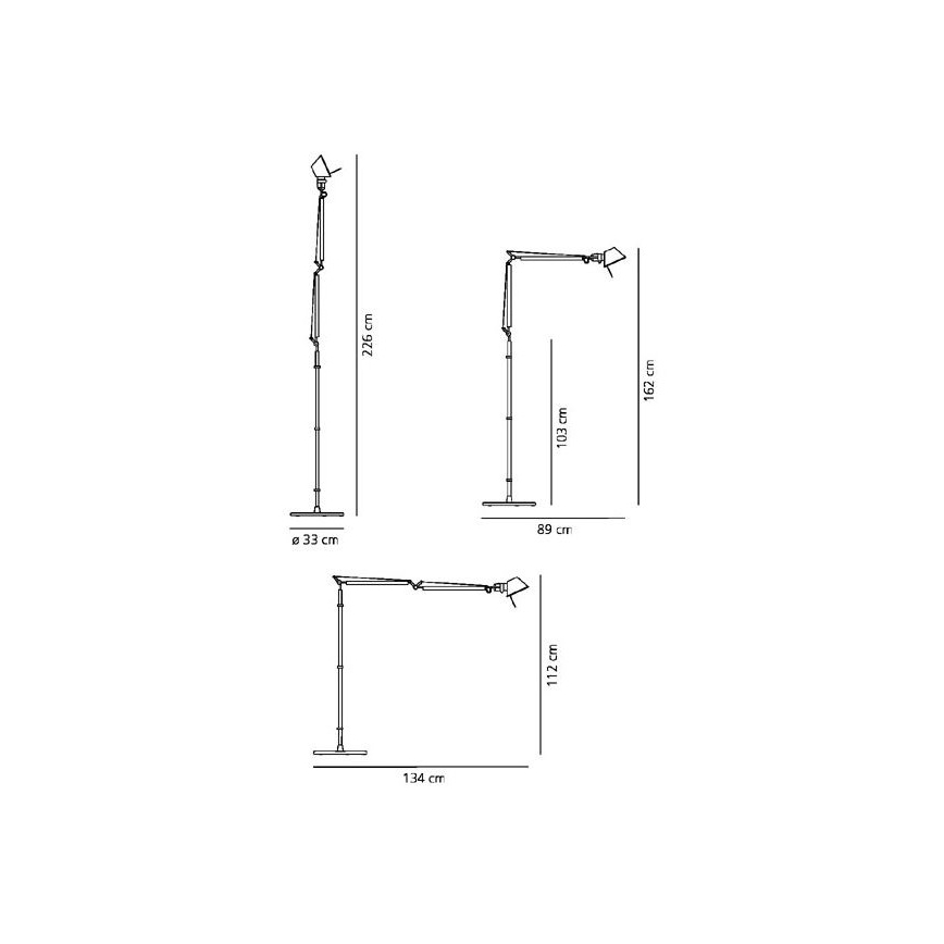Artemide AT0069A+AT0069B - Podna lampa TOLOMEO BASCULANTE 1xE27/100W/230V
