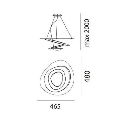 Artemide AR 1249010A - LED Prigušivi luster na sajli PIRCE MICRO 1xLED/27W/230V