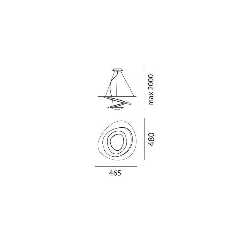 Artemide AR 1249010A - LED Prigušivi luster na sajli PIRCE MICRO 1xLED/27W/230V