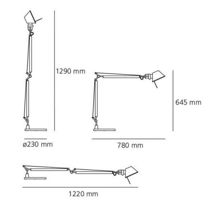 Artemide AT0090A+AT0090B - Stolna lampa TOLOMEO 1xE27/70W/230V