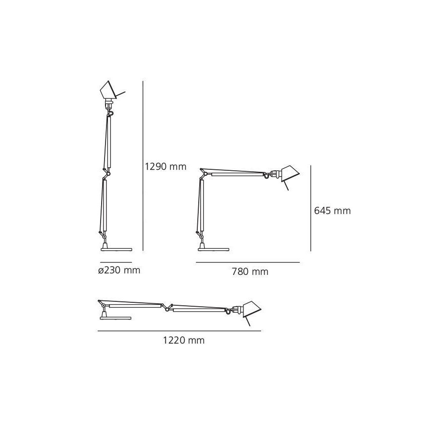 Artemide AT0090A+AT0090B - Stolna lampa TOLOMEO 1xE27/70W/230V