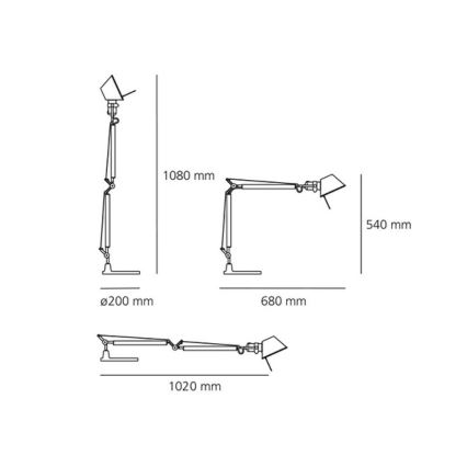 Artemide AT0095A+AT0095B - Stolna lampa TOLOMEO MINI 1xE27/70W/230V