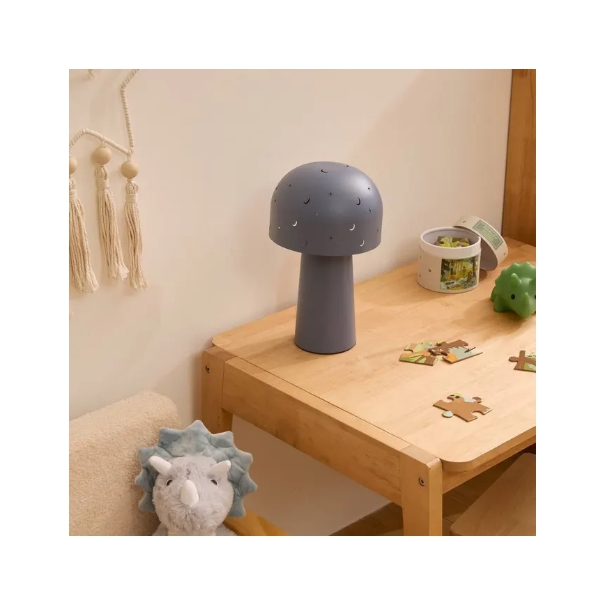 Atmosphera - Dječja stolna lampa STARRY MUSHROOM 1xE14/25W/230V plava