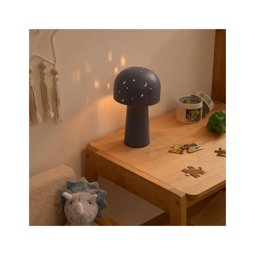 Atmosphera - Dječja stolna lampa STARRY MUSHROOM 1xE14/25W/230V plava