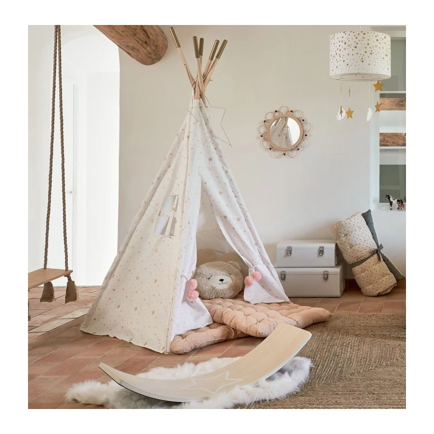 Atmosphera - Dječje zidno ogledalo CAMPAIN Ø 38 cm od ratana