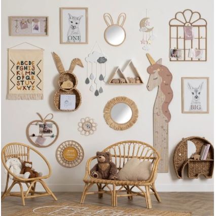 Atmosphera - Dječje zidno ogledalo RABBIT 37x24 cm od bambusa
