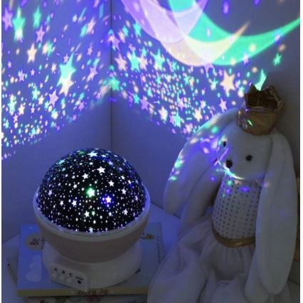 Atmosphera - LED dječji projektor 3xAA, ružičasti