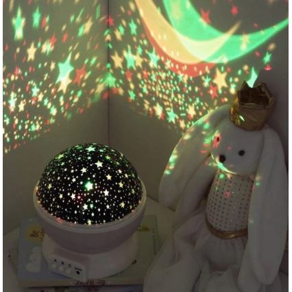 Atmosphera - LED dječji projektor 3xAA, ružičasti