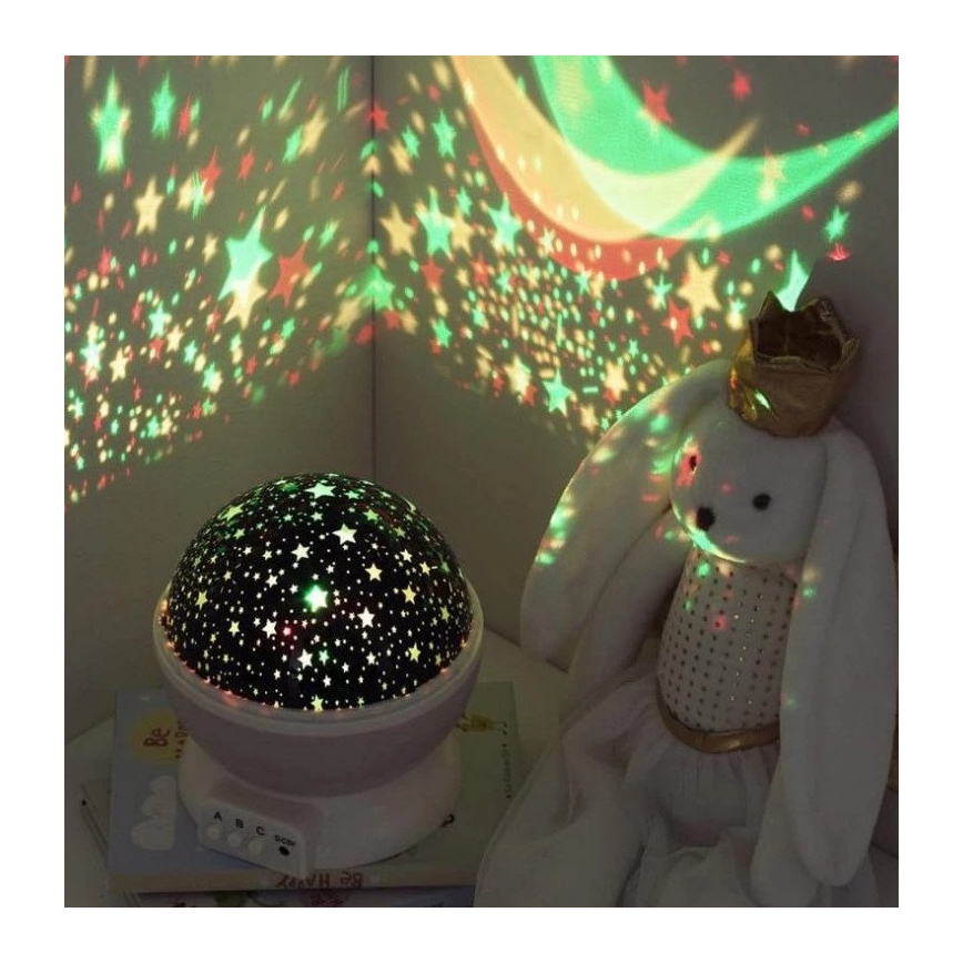 Atmosphera - LED dječji projektor 3xAA, ružičasti