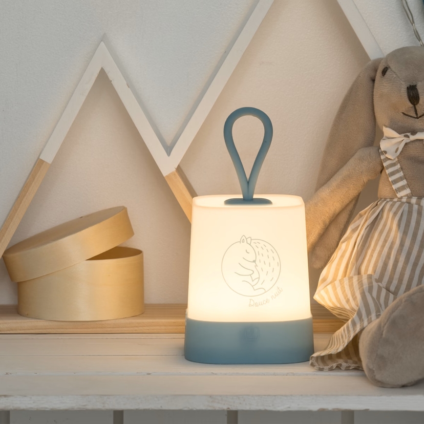 Atmosphera - LED dodirna dječja punjiva noćna svjetiljka RABBIT LED/3,7V 1200 mAh siva