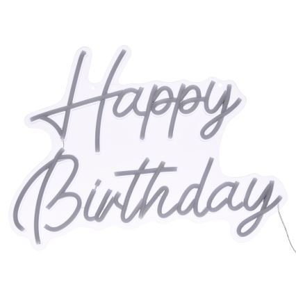 Atmosphera - LED neonska zidna dekoracija HAPPY BIRTHDAY LED/5V