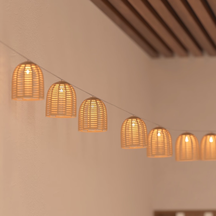 Atmosphera - LED Solarni dekorativni lanac AIA 10xLED 3,35m IP44 topla bijela