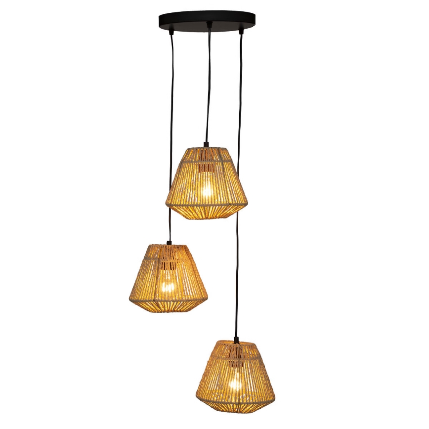Atmosphera - Luster na sajli JILY 3xE27/40W/230V juta