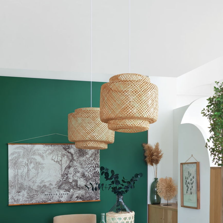 Atmosphera - Luster na sajli LIBY 1xE27/40W/230V bambus