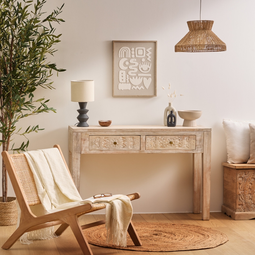 Atmosphera - Luster na sajli ZELIA 1xE27/40W/230V juta