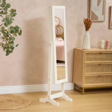 Atmosphera - Stojeće ogledalo s kutijom za nakit KRISTIN 146,8x37 cm bijelo