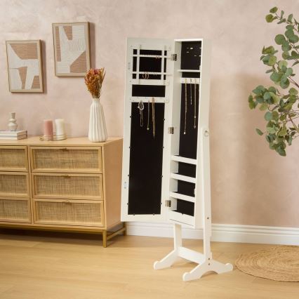 Atmosphera - Stojeće ogledalo s kutijom za nakit KRISTIN 146,8x37 cm bijelo