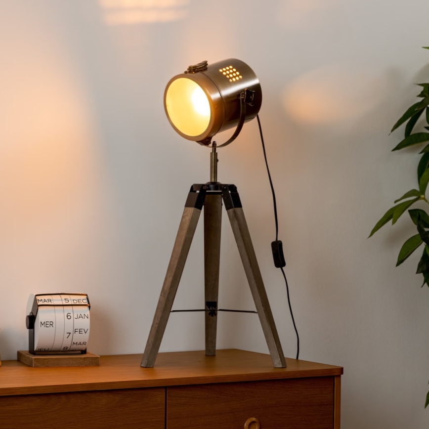 Atmosphera - Stolna lampa EBOR 1xE14/25W/230V bor/mesing