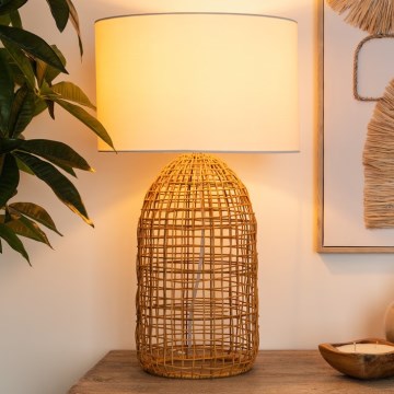 Atmosphera - Stolna lampa KARLA 1xE27/25W/230V ratan