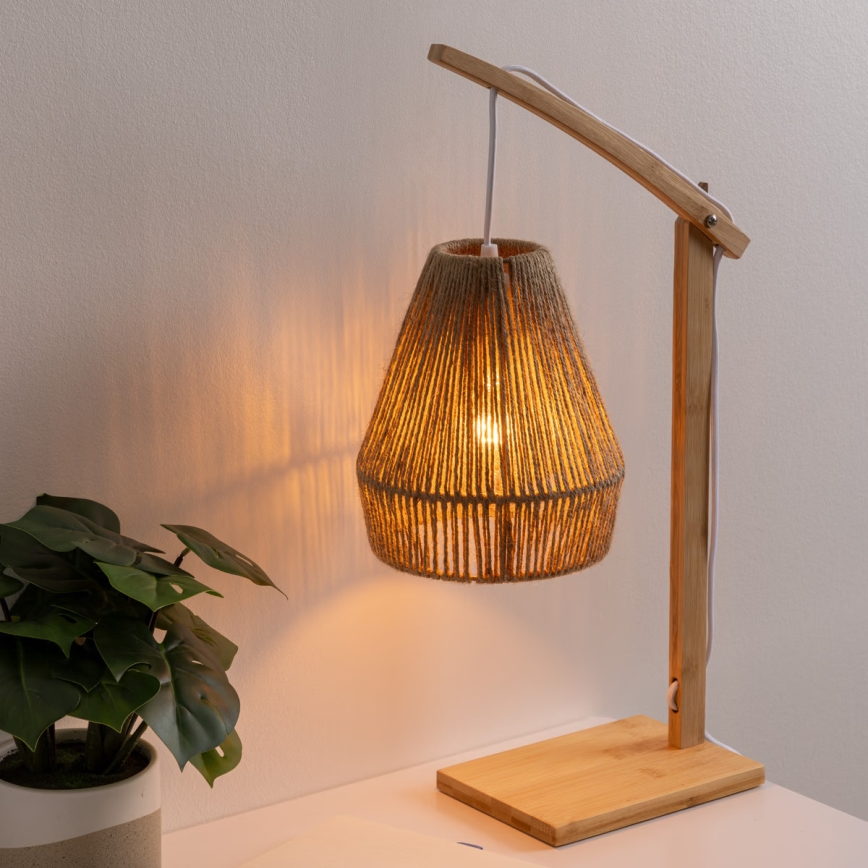 Atmosphera - Stolna lampa KARLA 1xE27/40W/230V bambus/konoplja