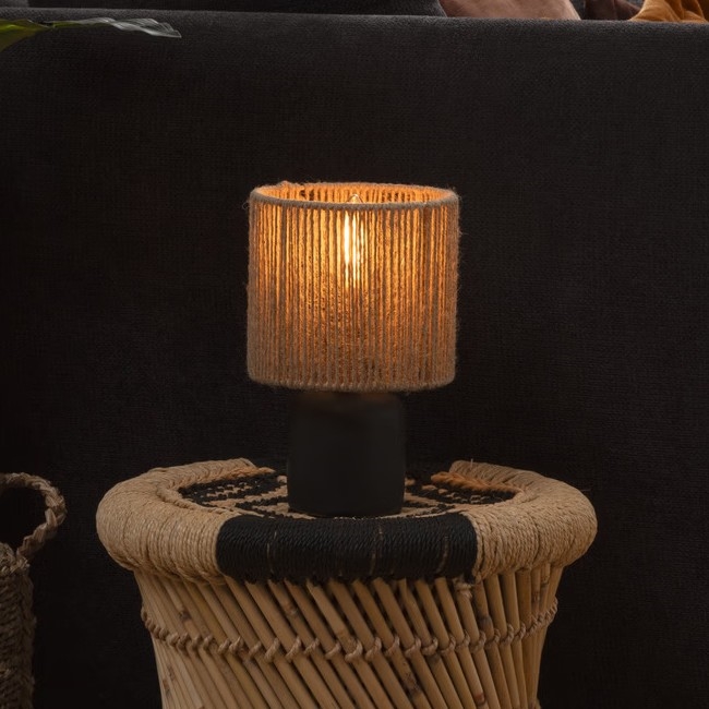 Atmosphera - Stolna lampa KOBY 1xE14/40W/230V konoplja/crna