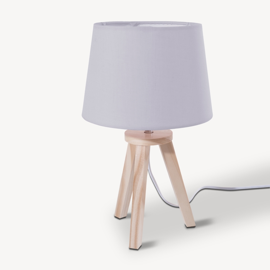 Atmosphera - Stolna lampa TRIPOD 1xE14/40W/230V borovina/siva