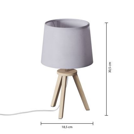 Atmosphera - Stolna lampa TRIPOD 1xE14/40W/230V borovina/siva