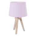 Atmosphera - Stolna svjetiljka TRIPOD 1xE14/40W/230V borovina/ružičasta