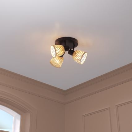 Atmosphera - Ugradbena svjetiljka LIO 3xE27/25W/230V od bambusa