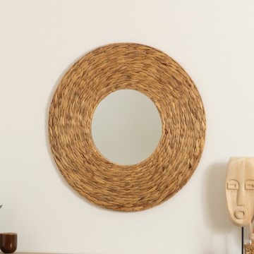 Atmosphera - Zidni ogledalo LORENA promjera 75 cm od vodene hijacinte