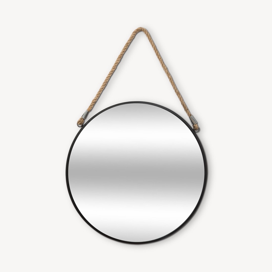 Atmosphera - Zidno ogledalo EDEN promjer 38 cm crne boje