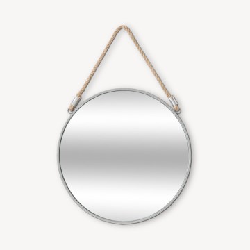 Atmosphera - Zidno ogledalo EDEN promjer 38 cm srebrna