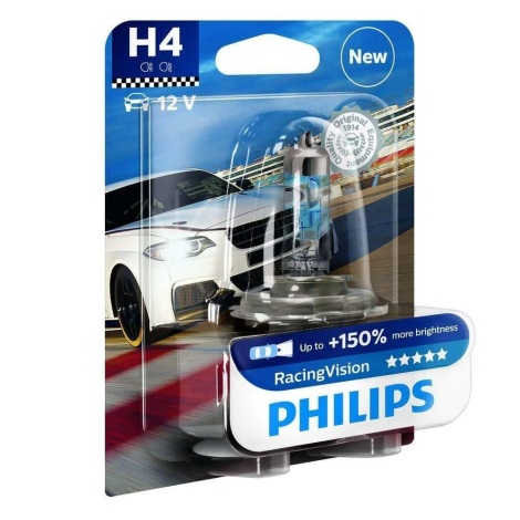 Auto žarulja Philips RACING VISION 12342RVB1 H4 P43t-38/55W/12V 3500K