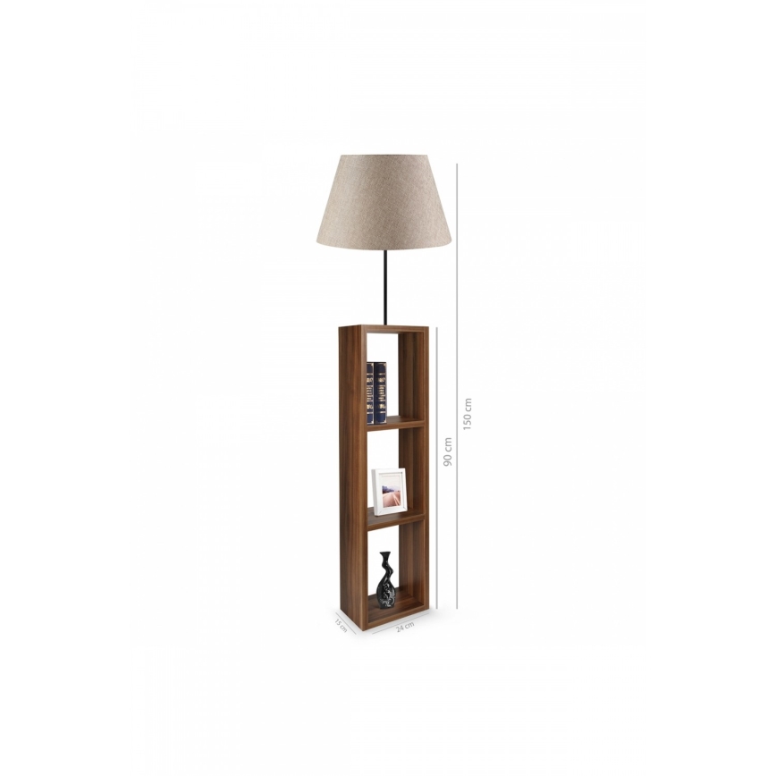 AYD 1xE27/40W/230V smeđa/siva podna lampa