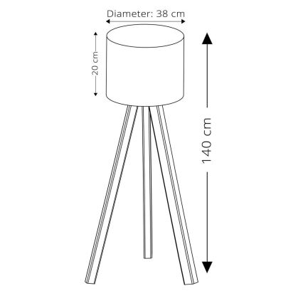 AYD stajaća lampa 1xE27/40W/230V plava/smeđa