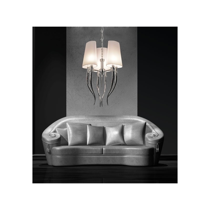 Azzardo AZ0028 - Luster na lancu DIABLO 6xE14/11W/230V bijela