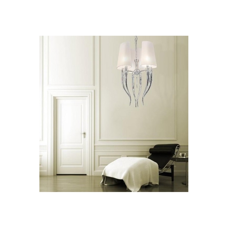 Azzardo AZ0028 - Luster na lancu DIABLO 6xE14/11W/230V bijela