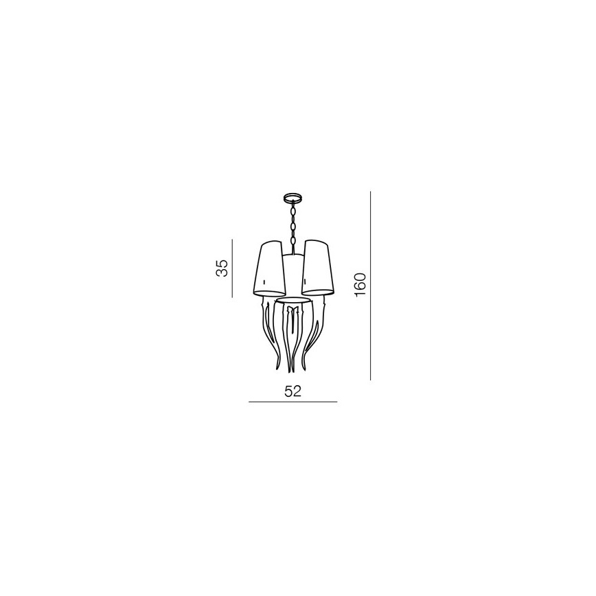 Azzardo AZ0028 - Luster na lancu DIABLO 6xE14/11W/230V bijela